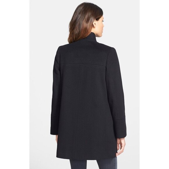 🆕FLEURETTE Wool Stand Collar Car Coat Currant 4 - Picture 11 of 12